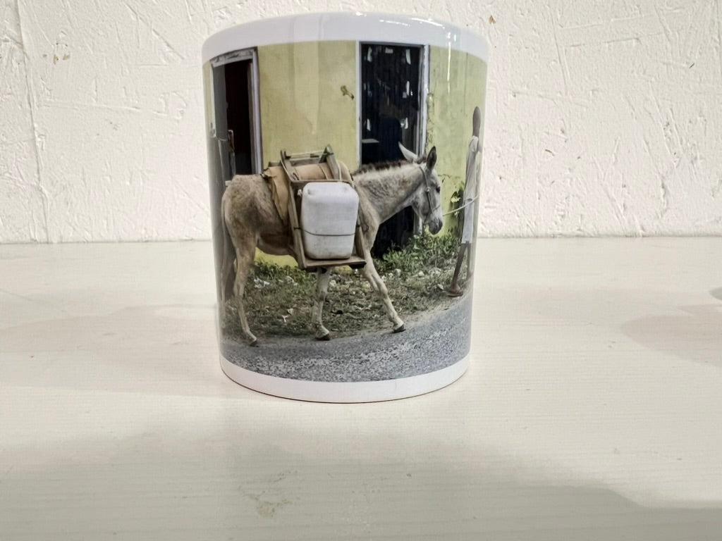2 Mugs - Gift Set - Man & Boy with Donkey, Images of Rural Jamaica: