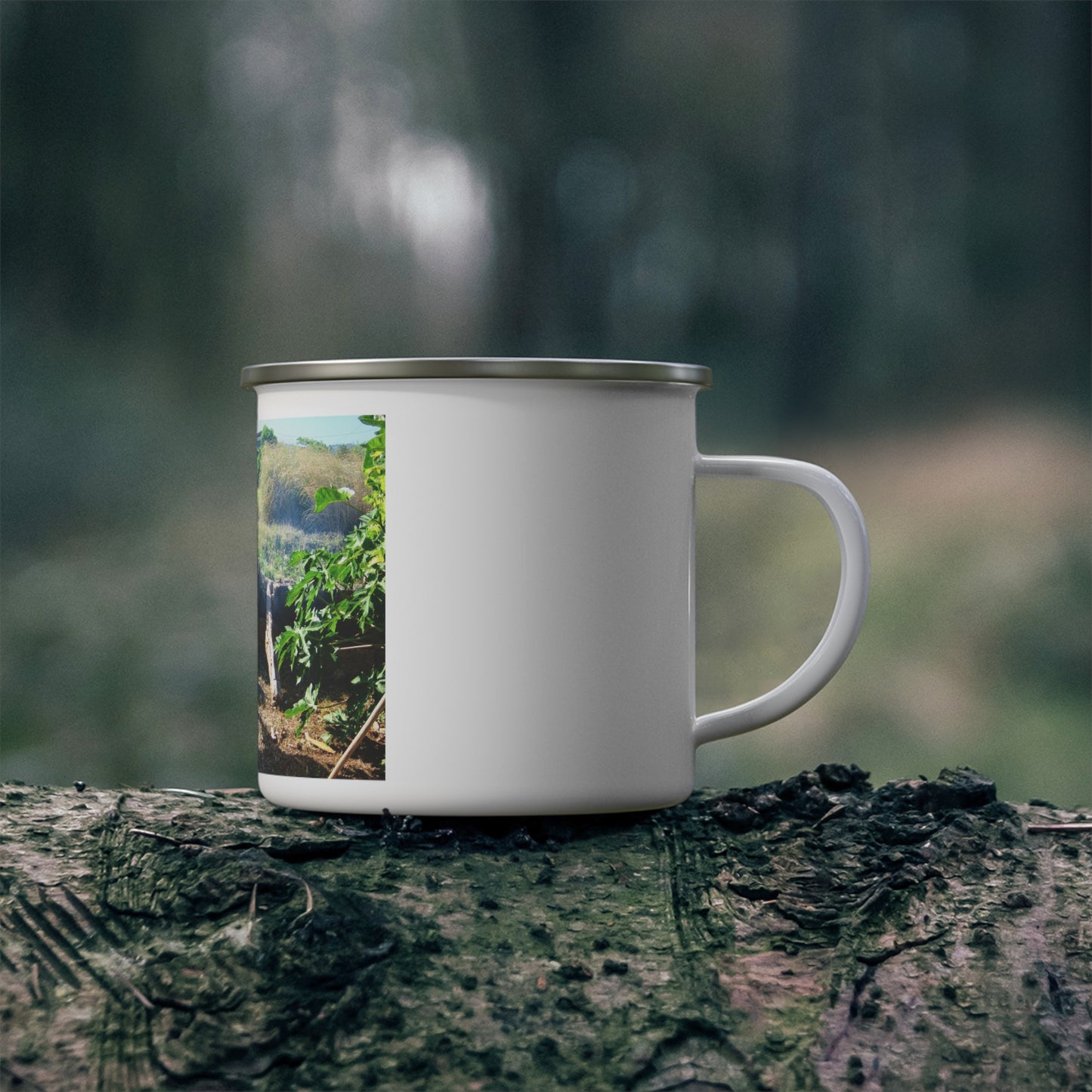 Enamel Mug - Image of Jamaica Rural Outdoor Cooking