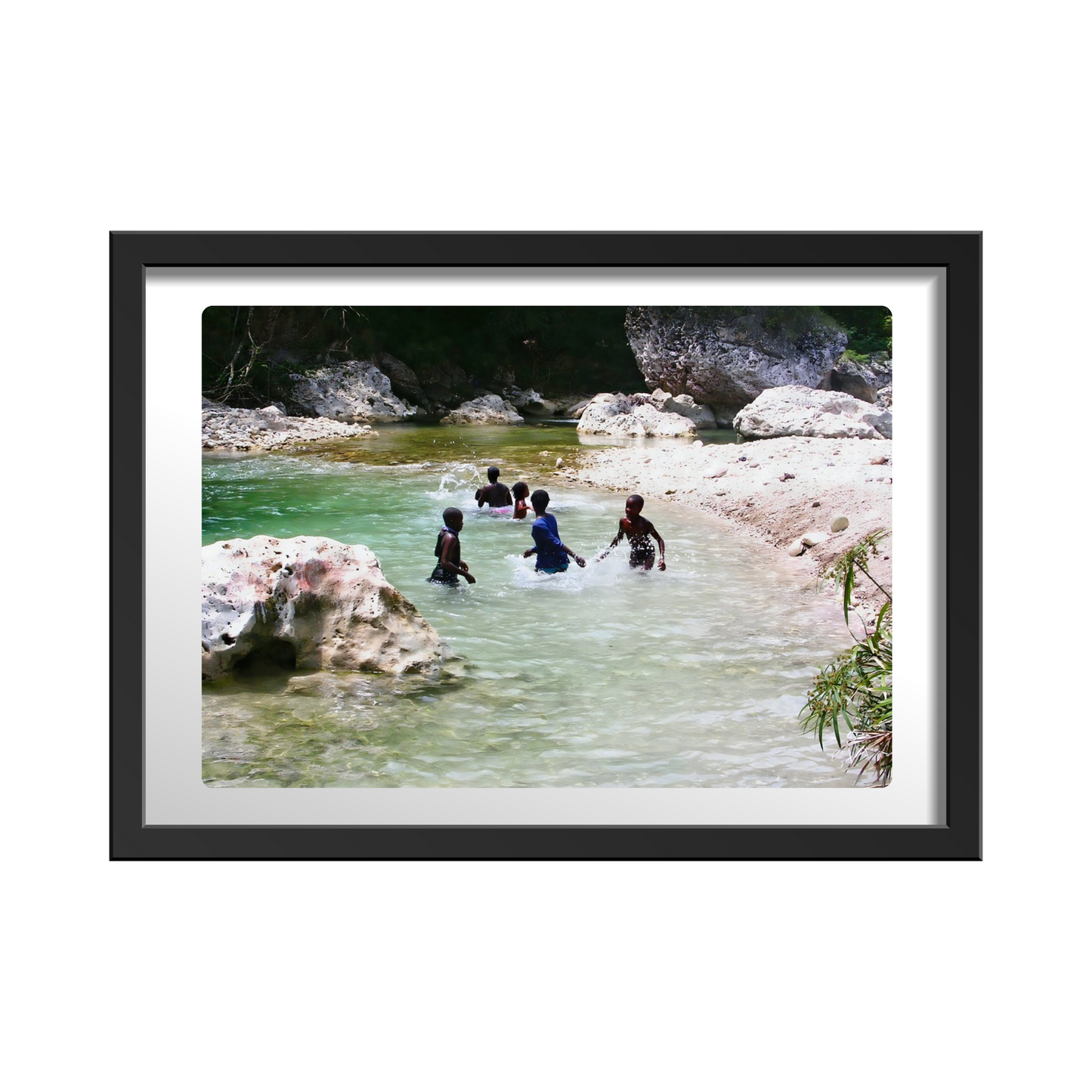 Splash Party - Children at Play in the River in Rural Jamaica