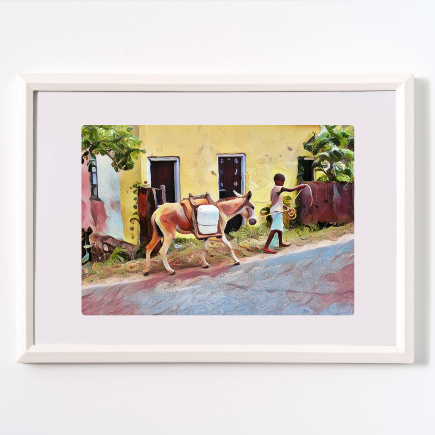 Boy with Donkey in Rural Jamaica