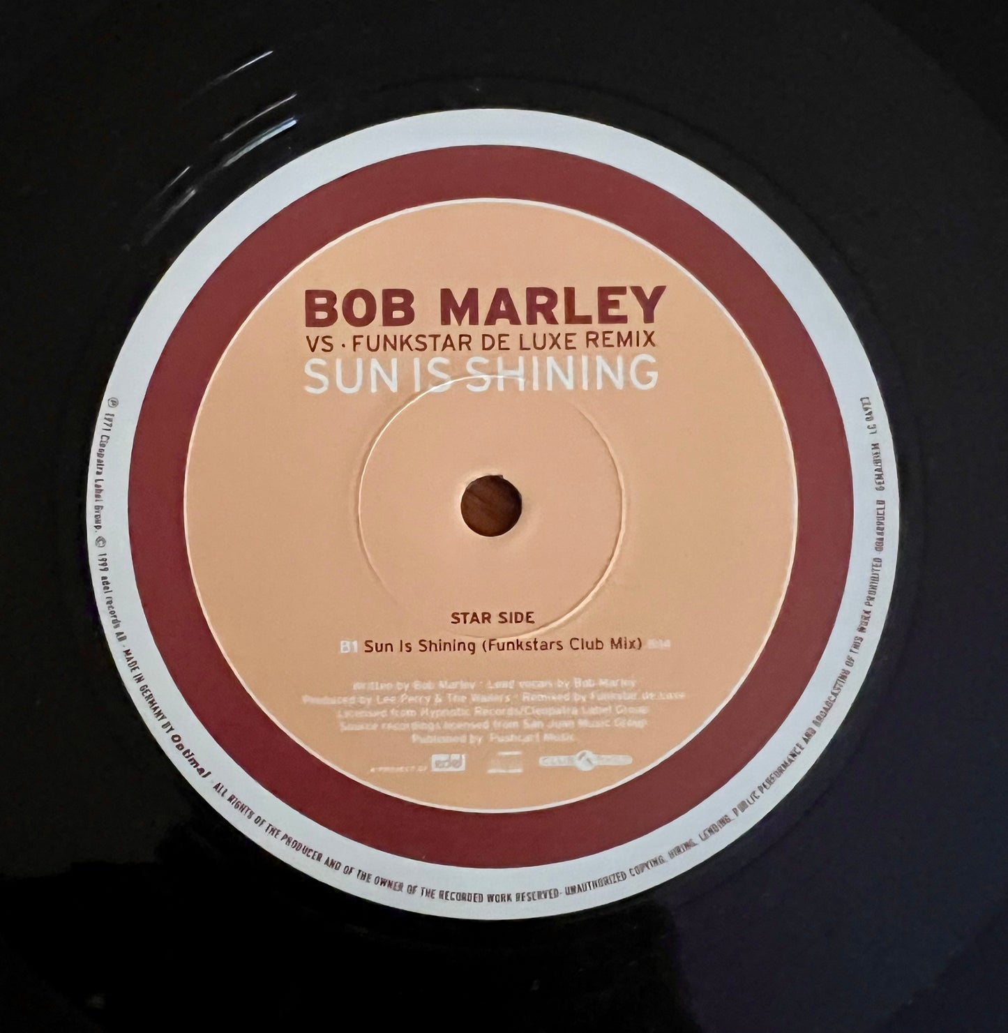 Bob Marley vs. Funkstar De Luxe - Sun is shining ( 1999 Remix, 12" Vinyl, VG, Original Virgin Chart Sticker)