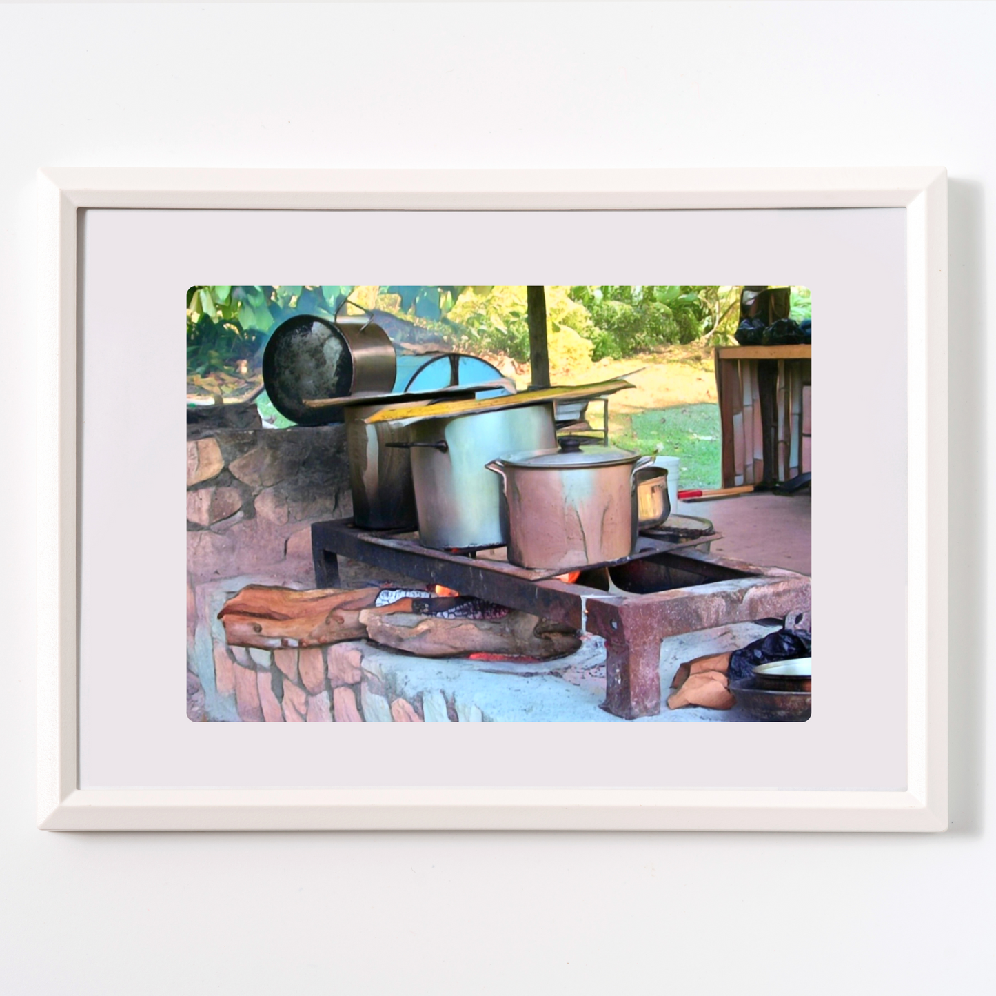 Rural Cooking - Flavors of Tradition: Image of Outdoor Cooking in Rural Jamaica"