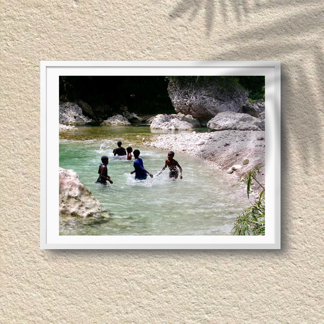 Children Playing in the River - Rural Jamaica