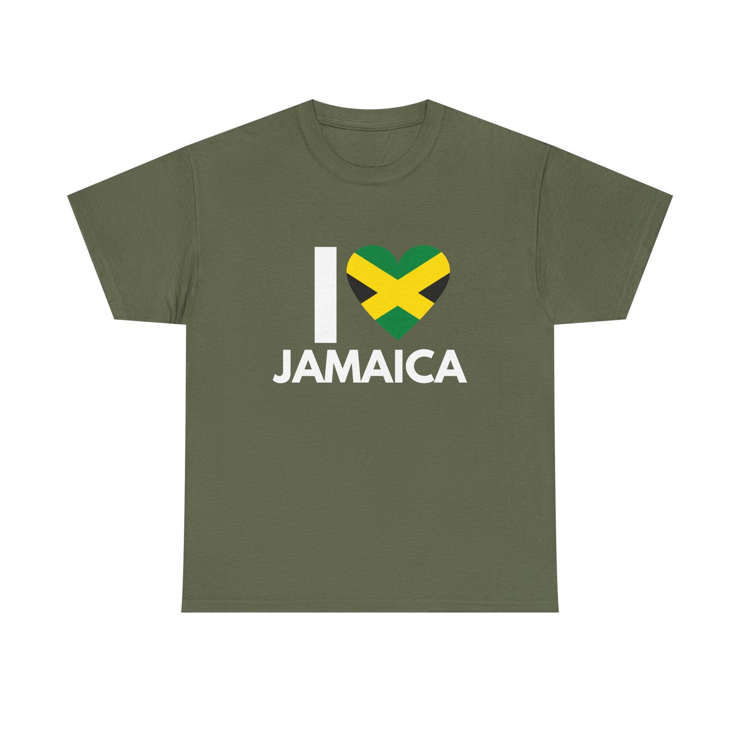 I Love Jamaica T-Shirt – Jamaican Flag Heart Design, Unisex Tee”