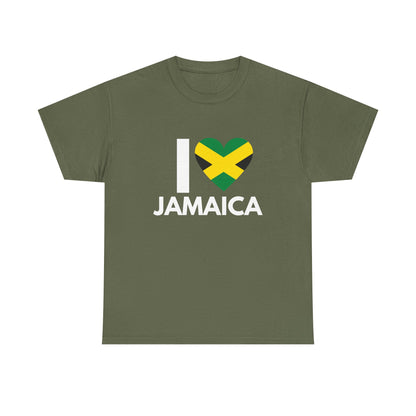 I Love Jamaica T-Shirt – Jamaican Flag Heart Design, Unisex Tee”