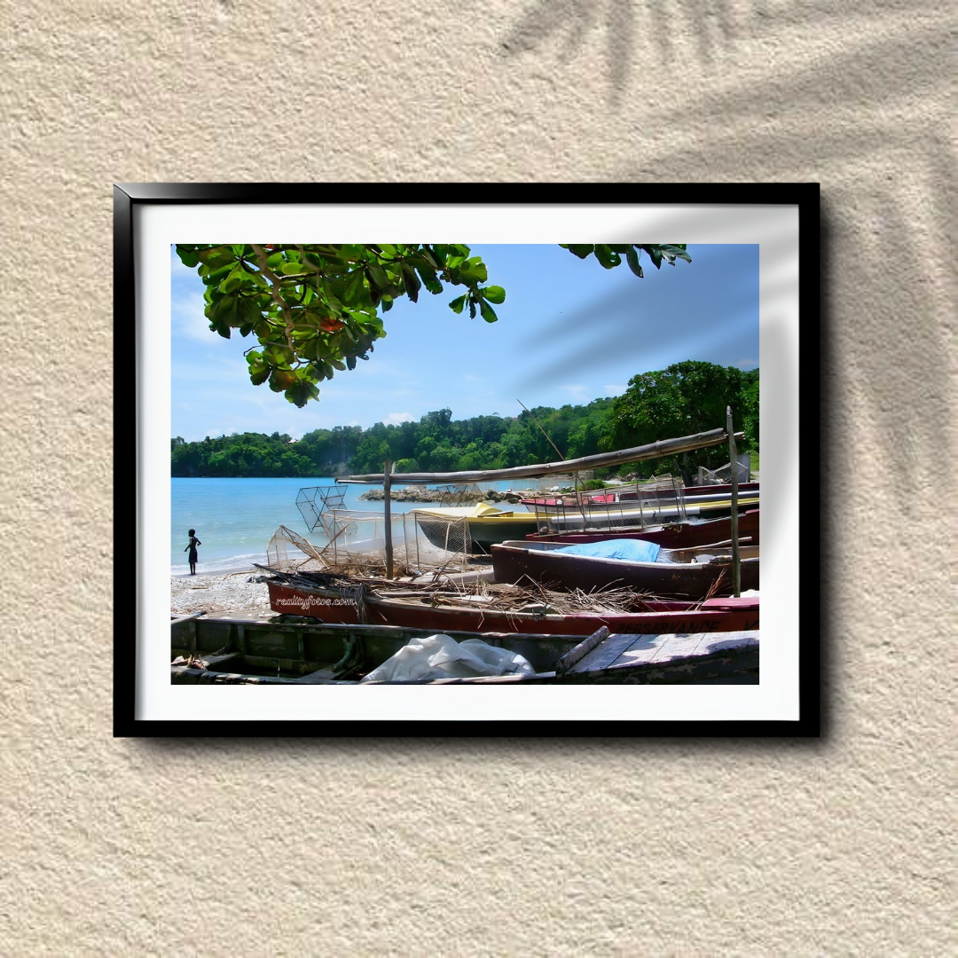 Jamaica Fishing Beach, Resting Vessels by the Shore