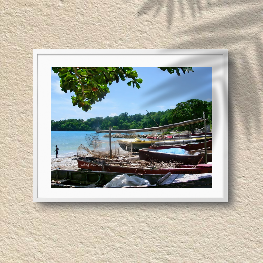 Jamaica Fishing Beach, Resting Vessels by the Shore