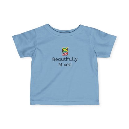 Infant Fine Jersey Bodysuit - Jamaica & UK Flag - Celebrate the beauty of mixed/bi-racial heritage with our children's t-shirts