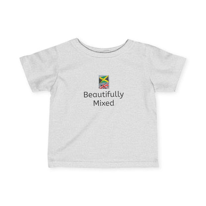 Infant Fine Jersey Bodysuit - Jamaica & UK Flag - Celebrate the beauty of mixed/bi-racial heritage with our children's t-shirts