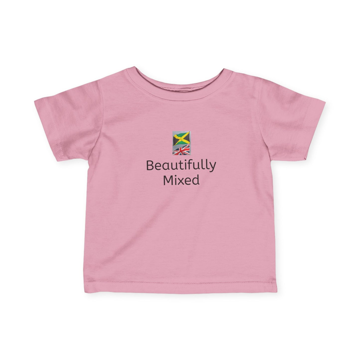 Infant Fine Jersey Bodysuit - Jamaica & UK Flag - Celebrate the beauty of mixed/bi-racial heritage with our children's t-shirts