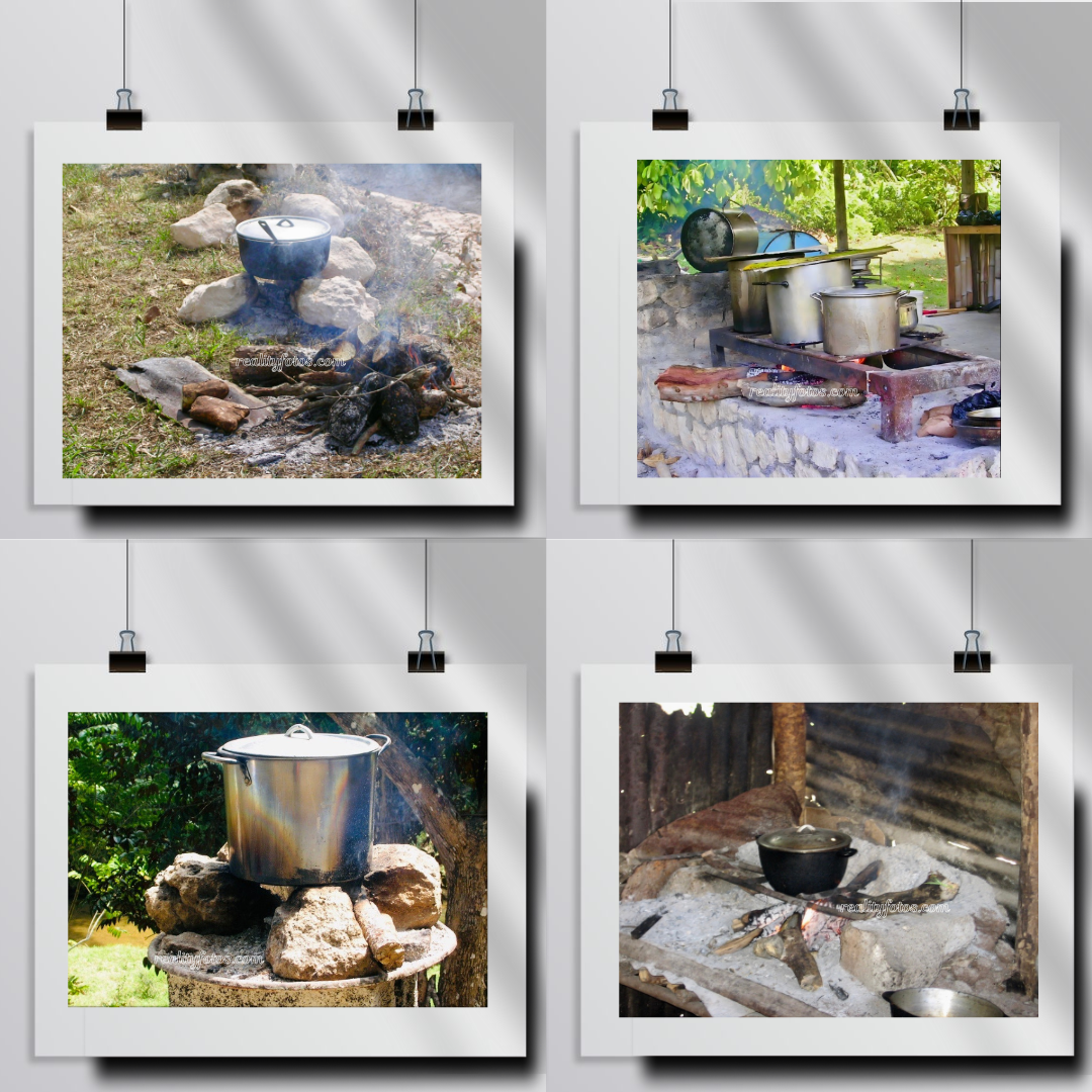Traditional Outdoor Cooking Scenes Jamaica