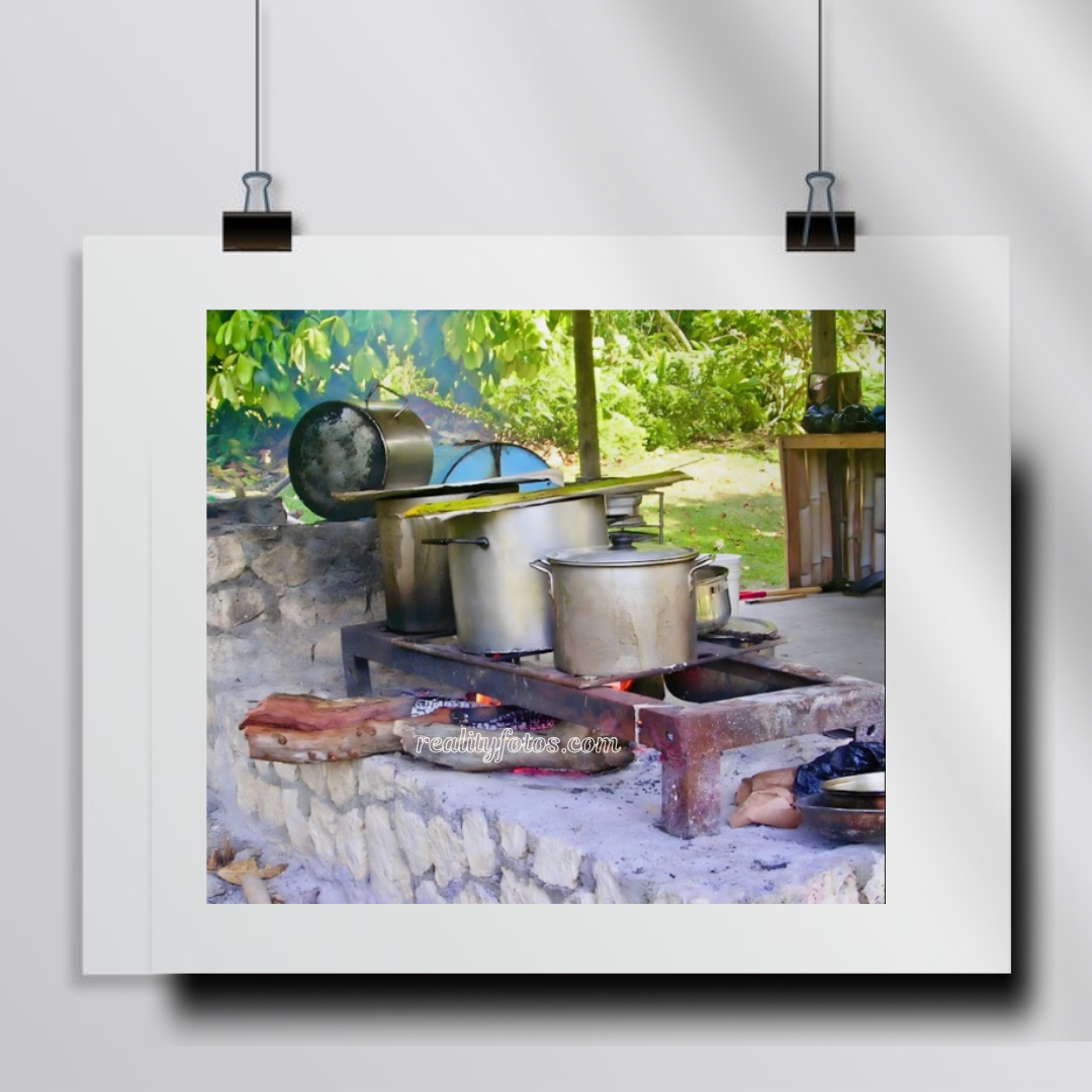 Traditional Outdoor Cooking Scenes Jamaica