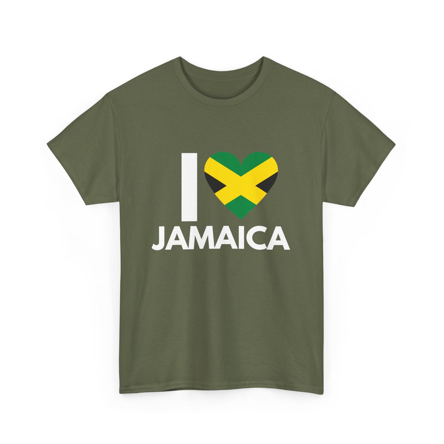 I Love Jamaica T-Shirt – Jamaican Flag Heart Design, Unisex Tee”