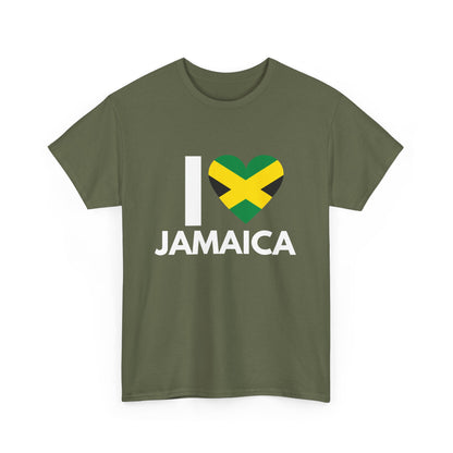 I Love Jamaica T-Shirt – Jamaican Flag Heart Design, Unisex Tee”