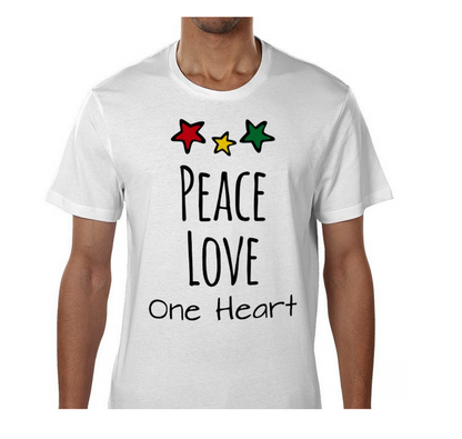 T-Shirt & Mug Gift Set - Peace, Love, One Heart, Positive Vibes, Inspirational Gift