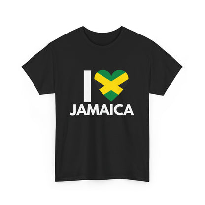 I Love Jamaica T-Shirt – Jamaican Flag Heart Design, Unisex Tee”