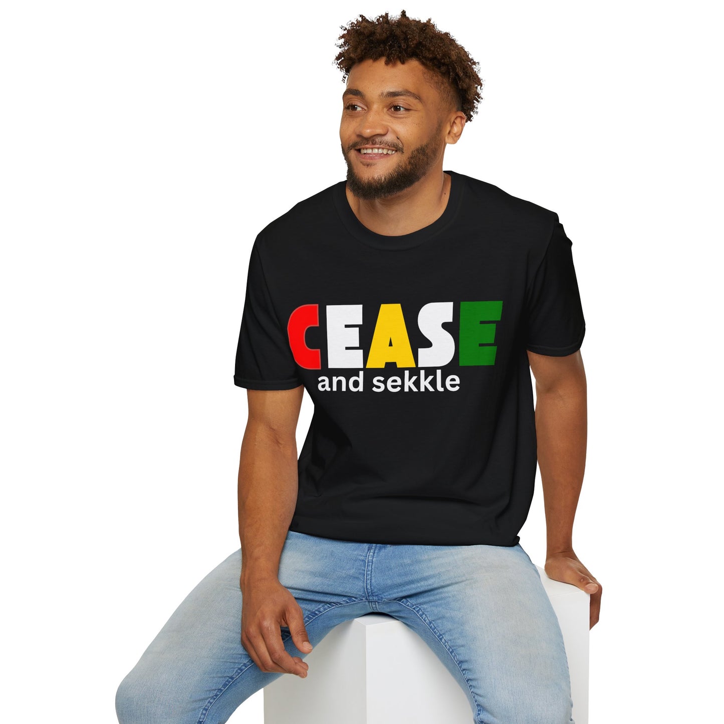 Cease and Sekkle - Jamaican Patois Unisex Softstyle T-Shirt