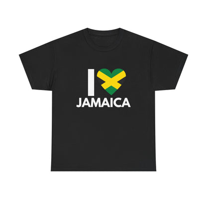 I Love Jamaica T-Shirt – Jamaican Flag Heart Design, Unisex Tee”