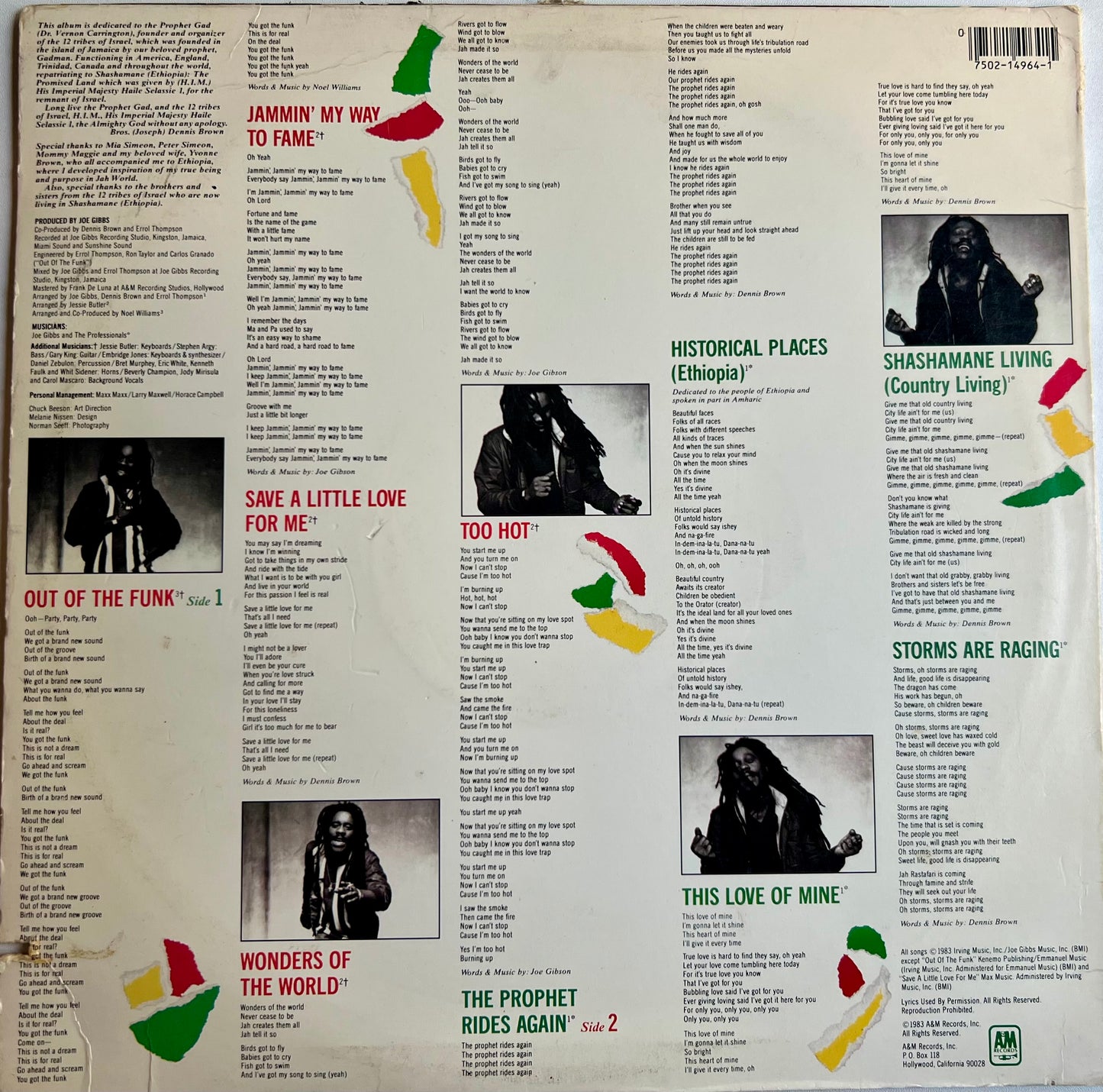 Dennis Brown - The Prophet Rides Again (A&M Records 1983) Preowned VG