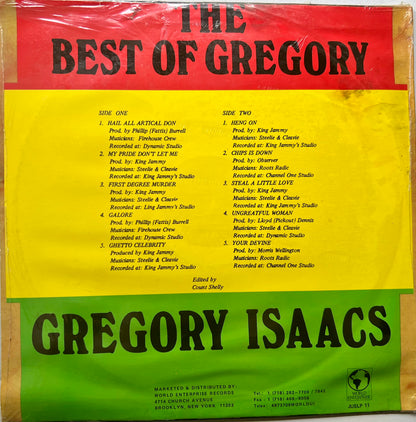 Gregory Isaacs – The Best of Gregory LP, mint reggae vinyl, Justice red label
