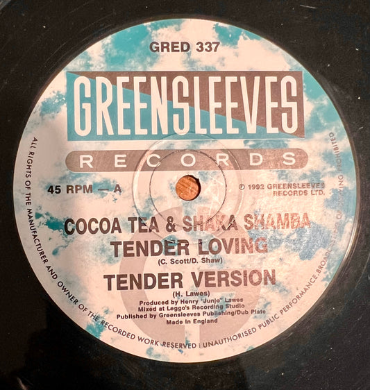 Cocoa Tea & Shaka Shamba, Greensleeves, Tender Loving (Disco 45) – Lovers’ rock reggae