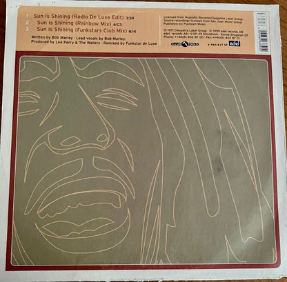 Bob Marley vs. Funkstar De Luxe - Sun is shining ( 1999 Remix, 12" Vinyl, VG, Original Virgin Chart Sticker)