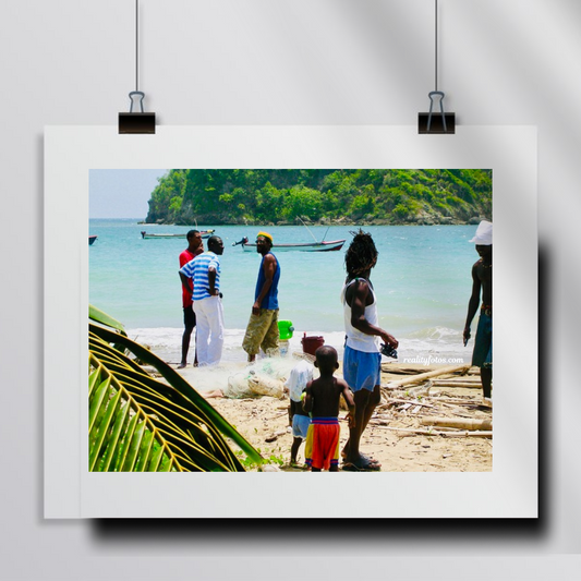 Rural Jamaica – Fishermen on the Beach (Color and Black and White)